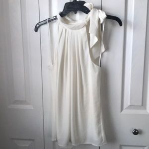Express Ivory High Neck Bow Tank